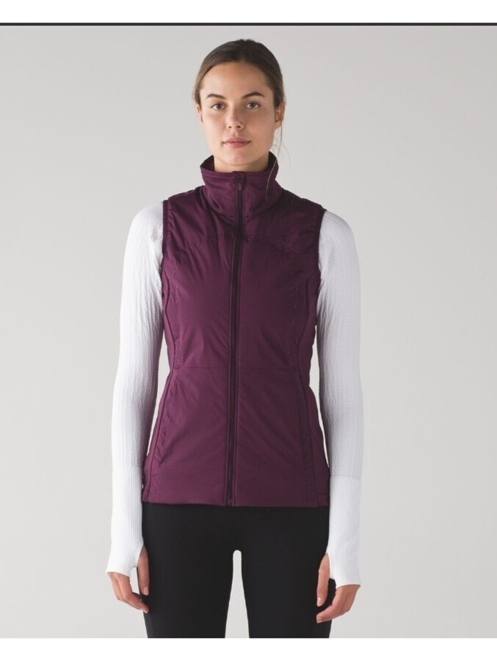 Lululemon Run For Cold Vest Plum Puffer  Primaloft pockets H2O repel sz 6 Read